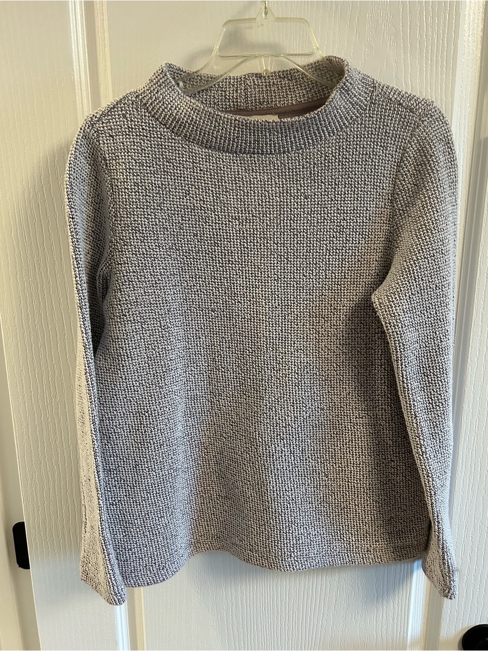 LOFT Heathered Light Gray Crewneck Sweater